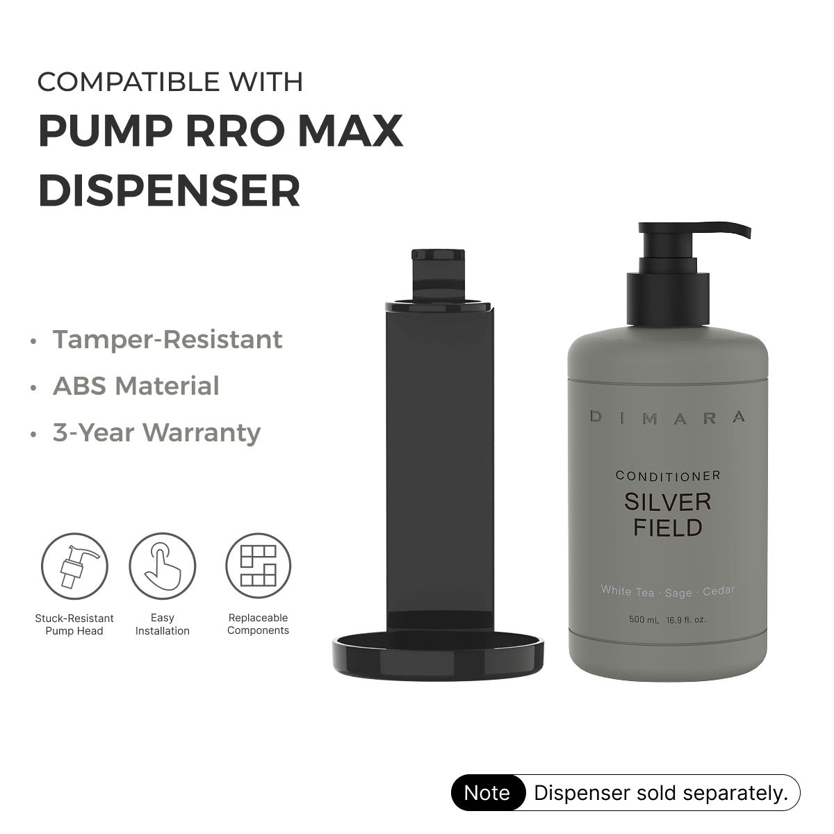 DIMARA Silver Field Pump Pro Max Dispenser Conditioner 500ml - Carton of 20