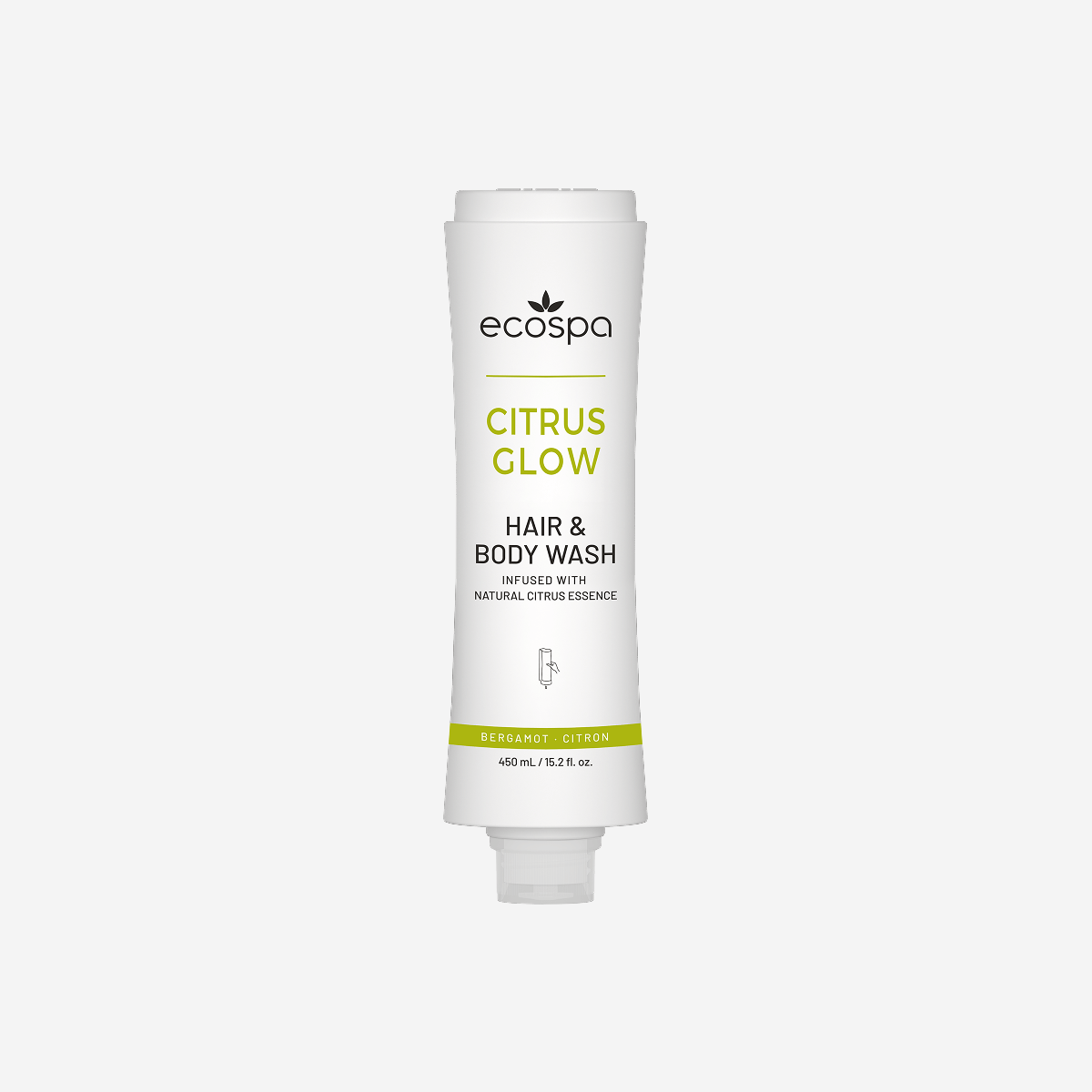 ECOSPA Citrus Glow Squeeze Max Dispenser Hair & Body Wash 450ml - Carton of 20