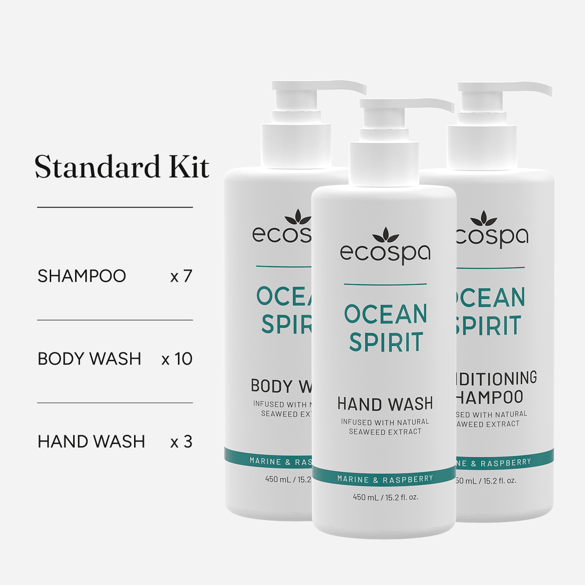 ECOSPA Ocean Spirit Hotel Standard Kit 450ml – Carton of 20