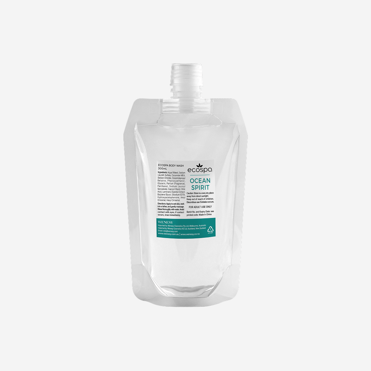 ECOSPA Ocean Spirit Pump Eco Dispenser Body Wash 300ml - Carton of 30