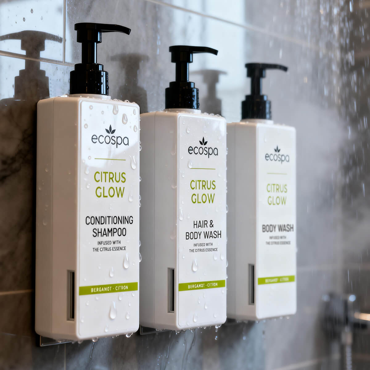 ECOSPA Citrus Glow Pump Eco Dispenser Conditioning Shampoo 300ml - Carton of 30