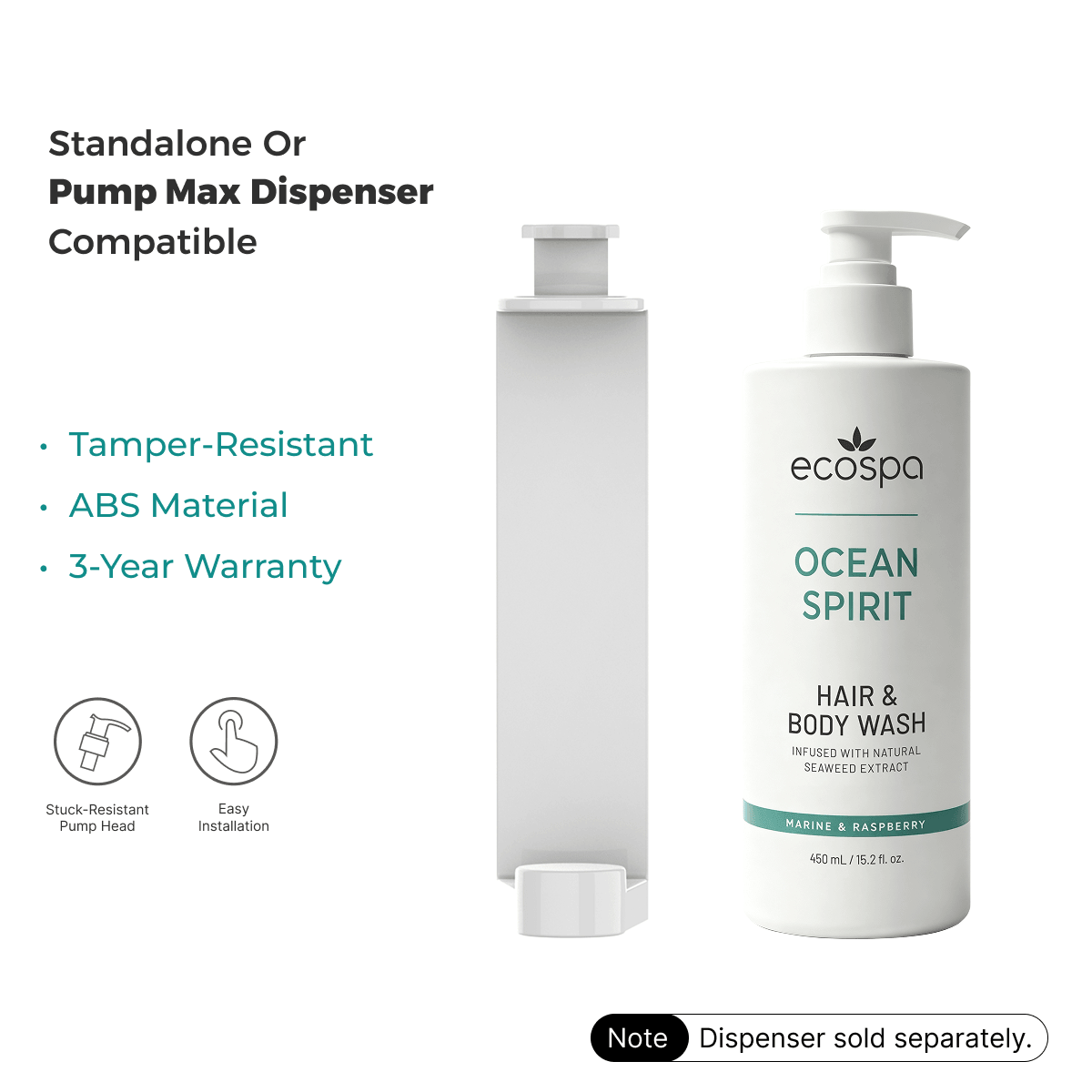 ECOSPA Ocean Spirit Hotel Hair & Body Wash 450ml - Carton of 20