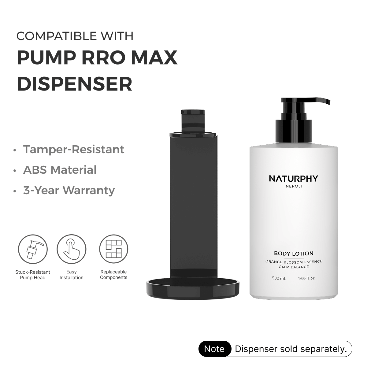 NATURPHY Neroli Pump Pro Max Dispenser Body Lotion 500ml - Carton of 20