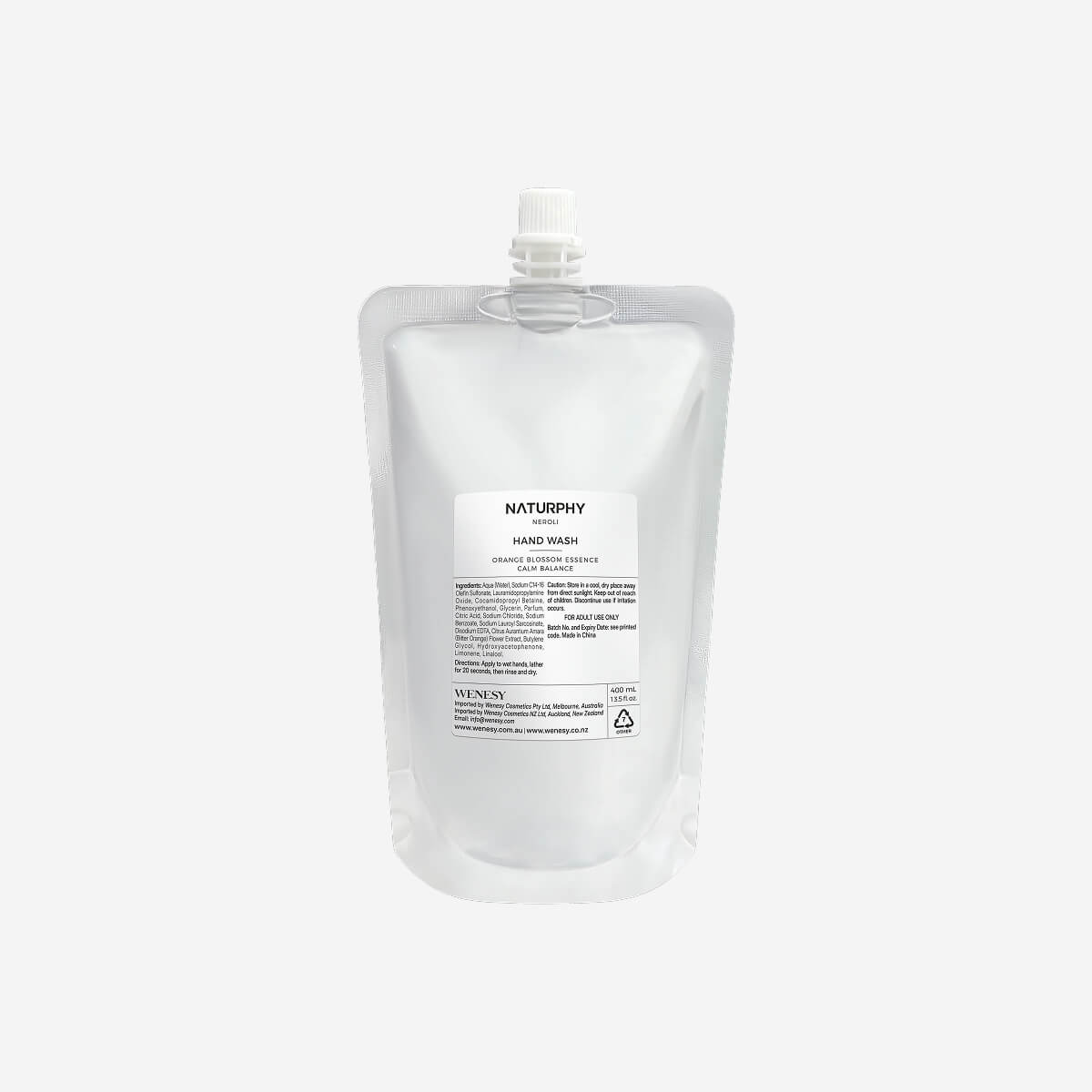 NATURPHY Neroli Hand Wash Refill 400ml - Carton of 20