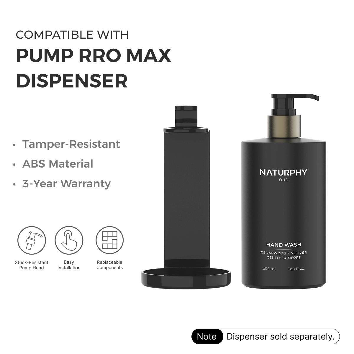 NATURPHY Oud Pump Pro Max Dispenser Hand Wash 500ml - Carton of 20
