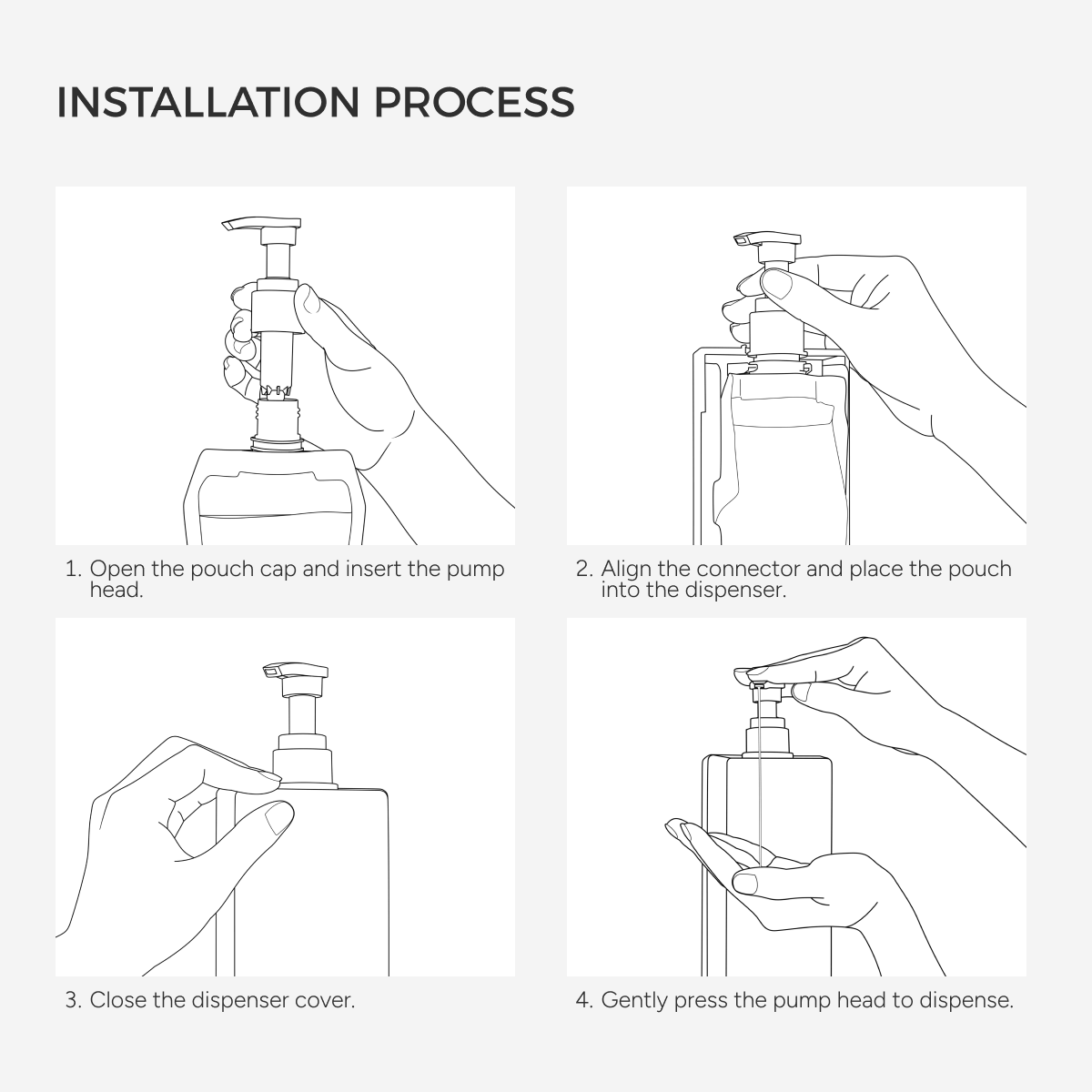Pump Eco Dispenser Bracket for ECOSPA Citrus Glow Body Wash 300ml pouch - Carton of 20