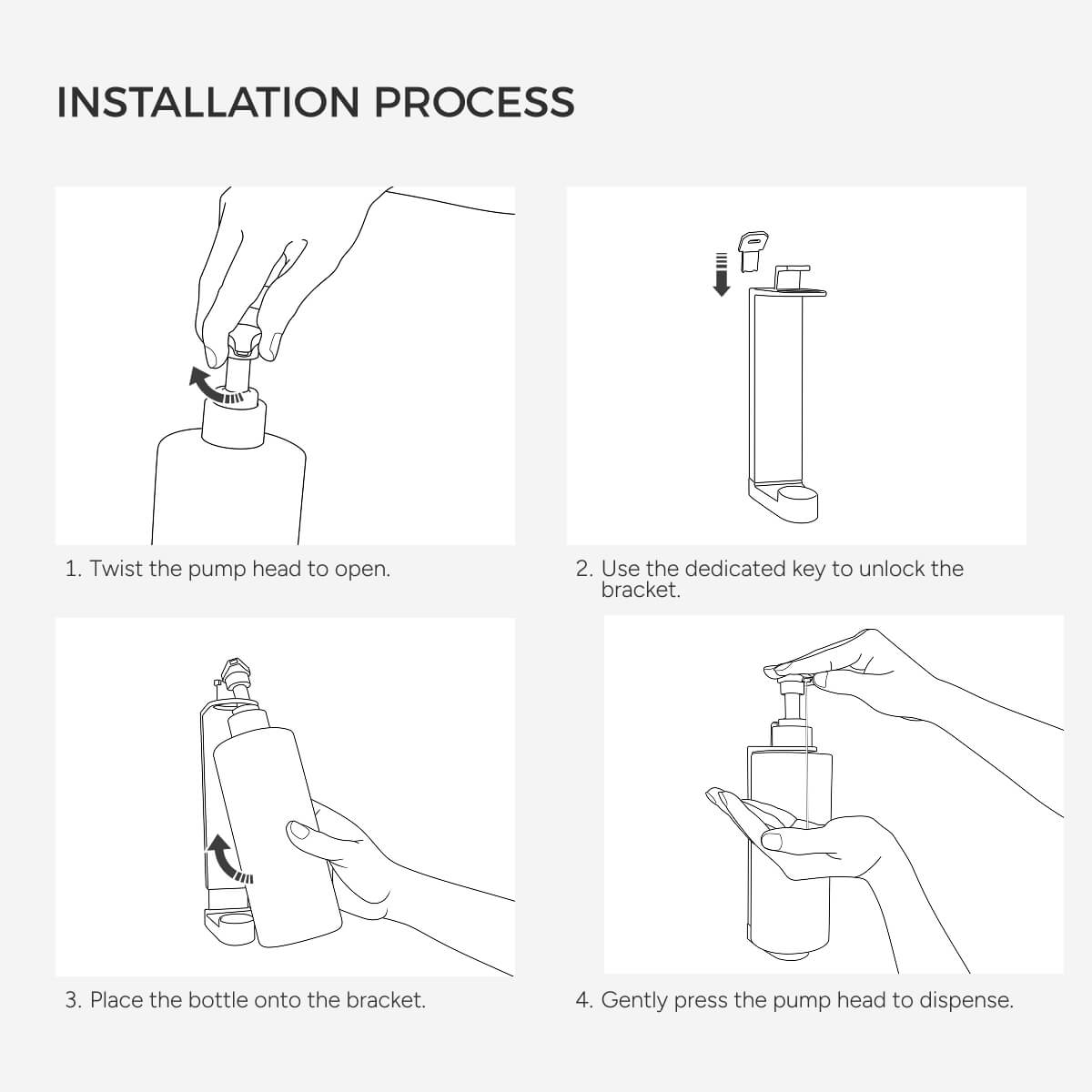 Pump Max Dispenser Bracket for ECOSPA Ocean Spirit 450ml bottles - Carton of 50