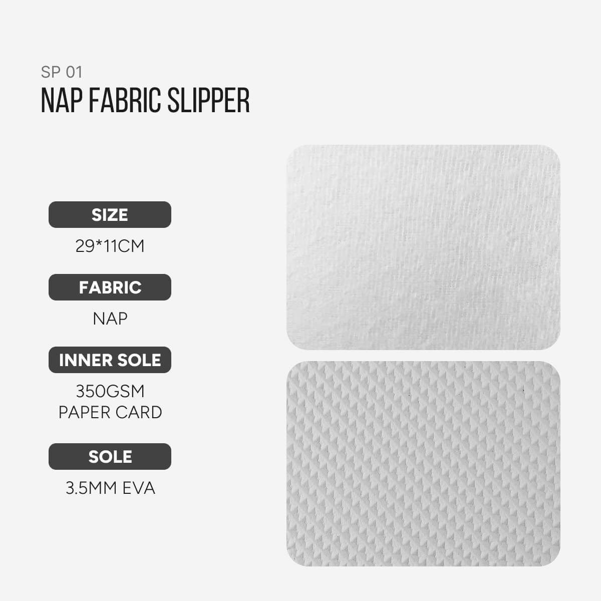 Hotel Nap Fabric Slipper - Carton of 100