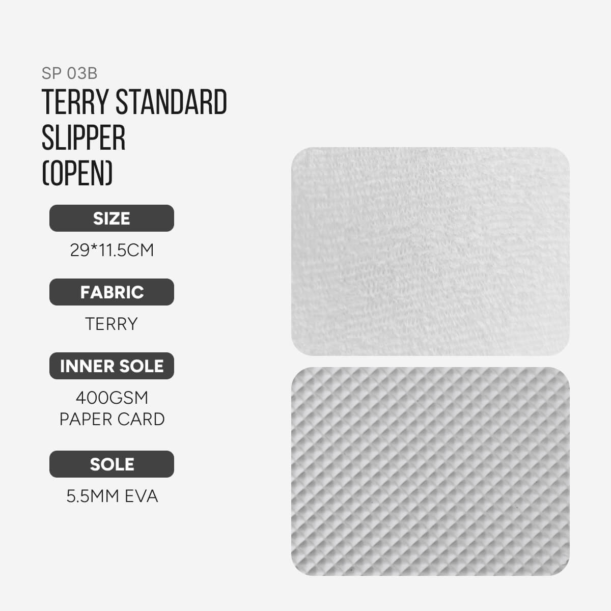 Hotel Terry Standard Slipper (Open) - Carton of 100