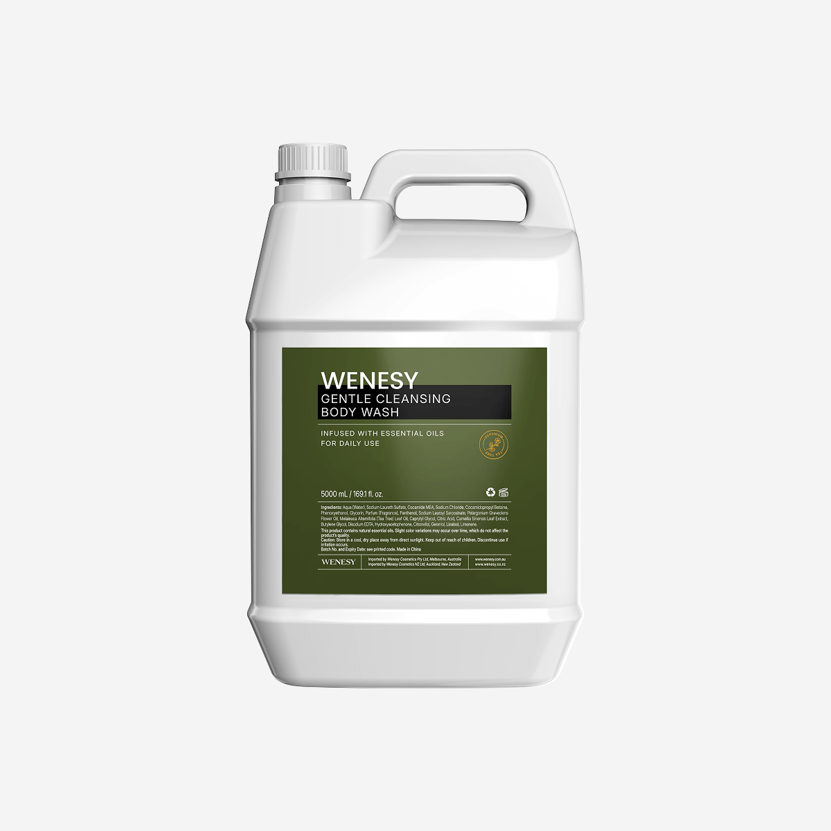 WENESY Geranium Bulk Liuqids Body Wash 5L - Carton of 2