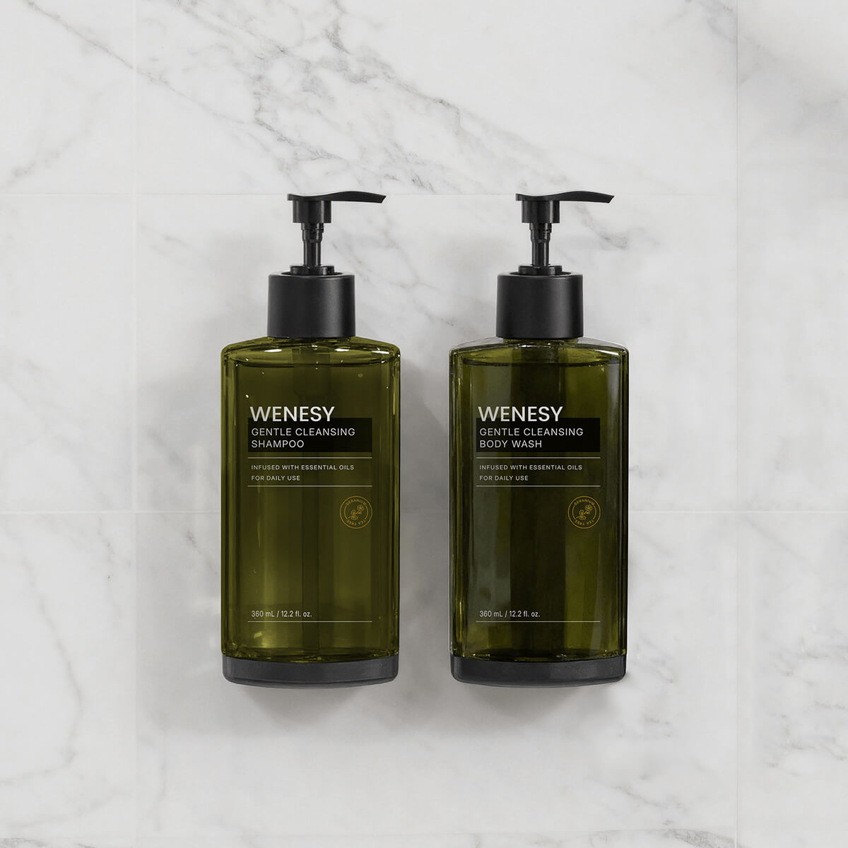 WENESY Geranium 360ml Pump Pro Dispenser Bracket Wall Mounted in Hotel Bathroom