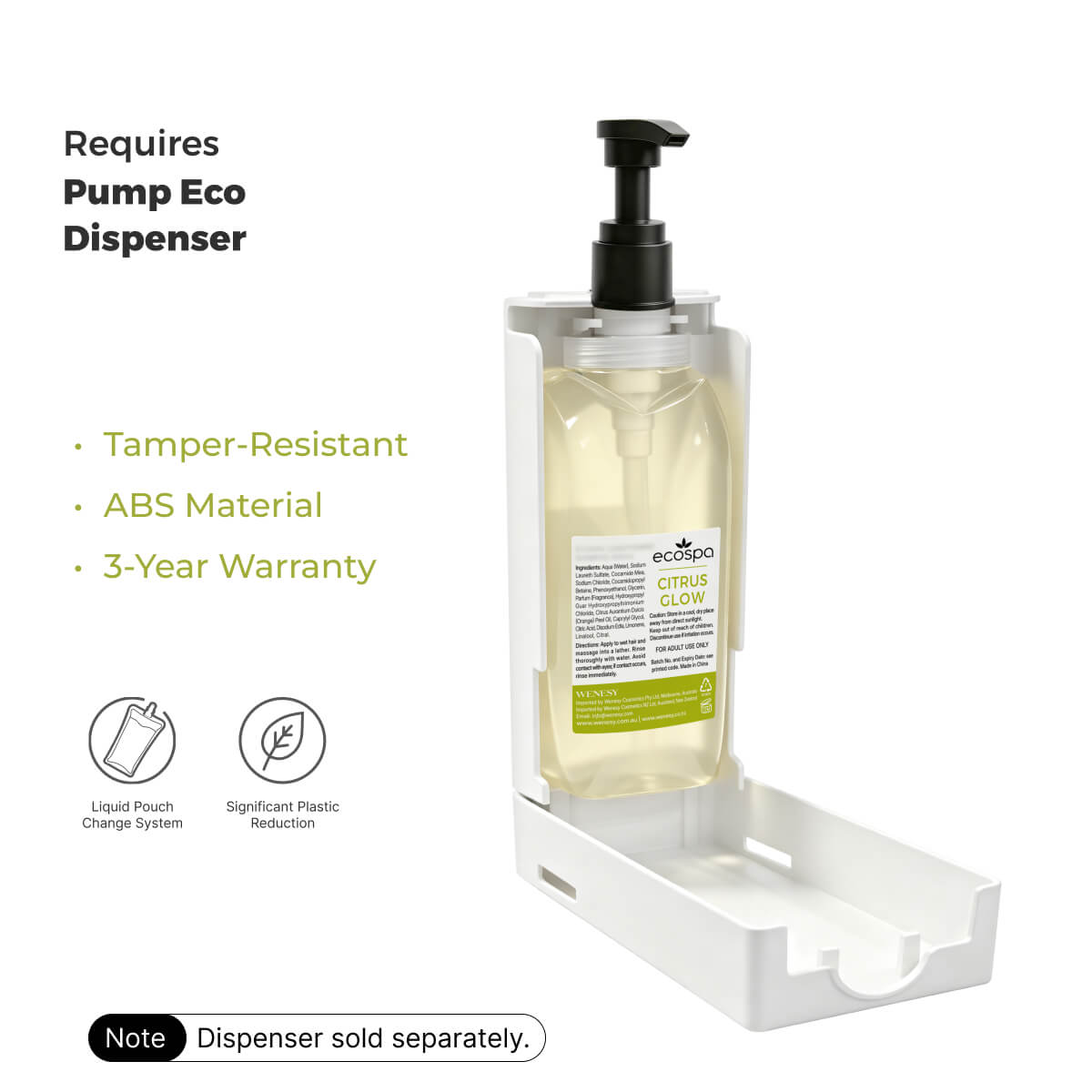 ECOSPA Citrus Glow Hotel Conditioning Shampoo 300ml - Carton of 30