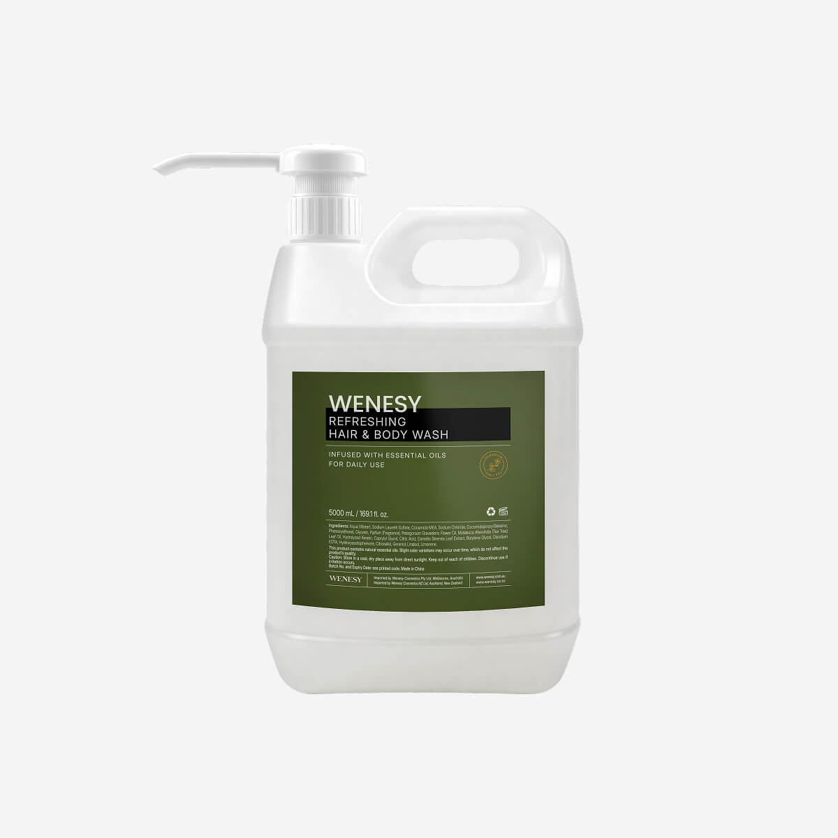 WENESY Geranium Hotel Hair & Body Wash 5L - Carton of 2
